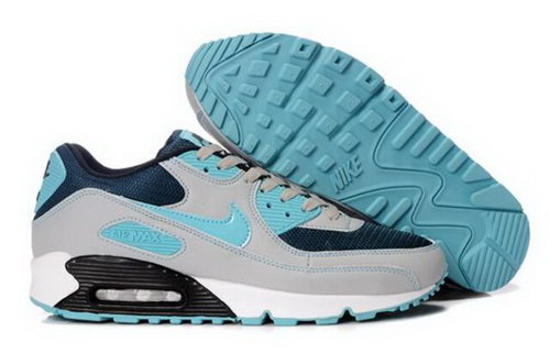 Nike Air Max 90 Mens Shoes Navy Grey Bright Blue Online Store